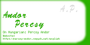 andor percsy business card